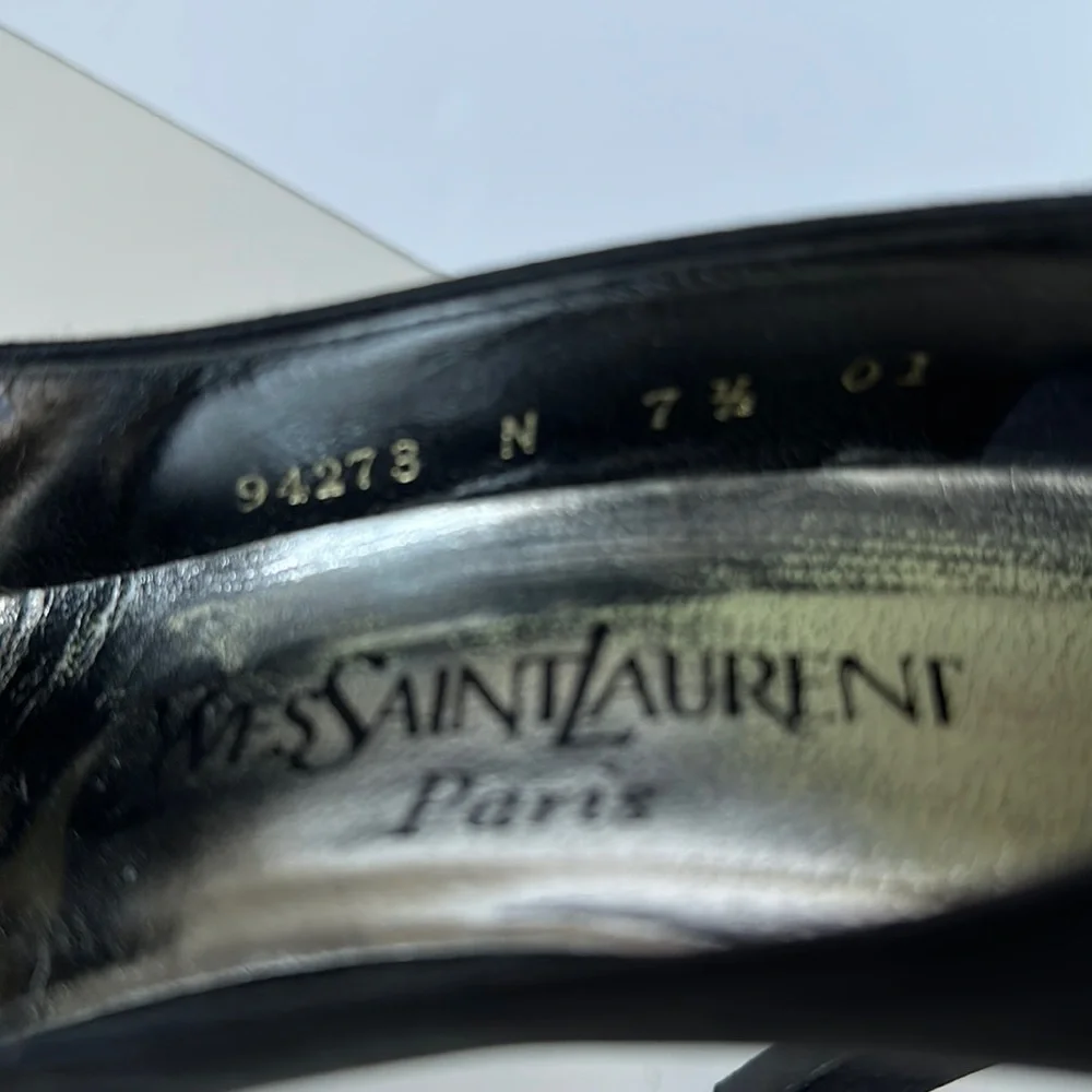 Vintage YSL Black Pump Rhinestone Heels - Picture 6 of 9